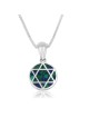 Sterling Silver Round Star of David Necklace with Eilat Stone